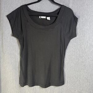 Carole Little Size L Modal Pima Cotton Tee Black Vintage